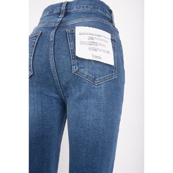 Triarchy Women Jean Denim Sz 28 Skinny High Waisted Button Fly Medium Indigo NWT - Picture 5 of 6